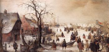 Hendrick Avercamp : Winter Scene On A Canal